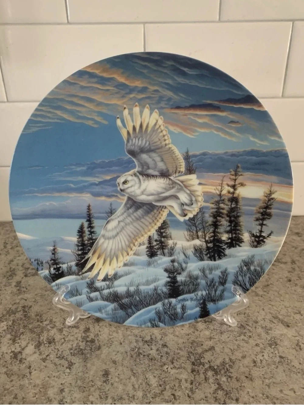 Vintage Owl Plate Lot “Peek-a-Whoo Screech Owls” “Twilight Glow”